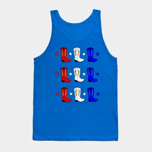 RED White Blue USA Cowboy Boots Tank Top